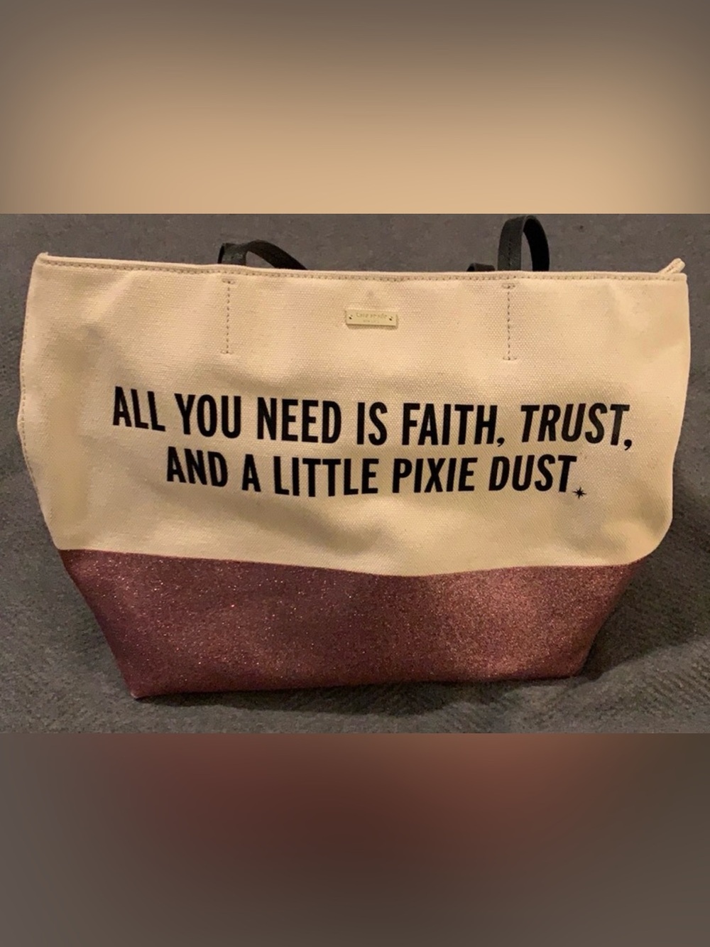 Kate Spade x Disney Tote with Pink Glitter Base